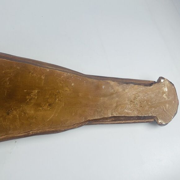 Holy Family Hanging Wall Sculpture 16" Brown Jesus Mary Joseph VTG Chalkware - Picture 10 of 11